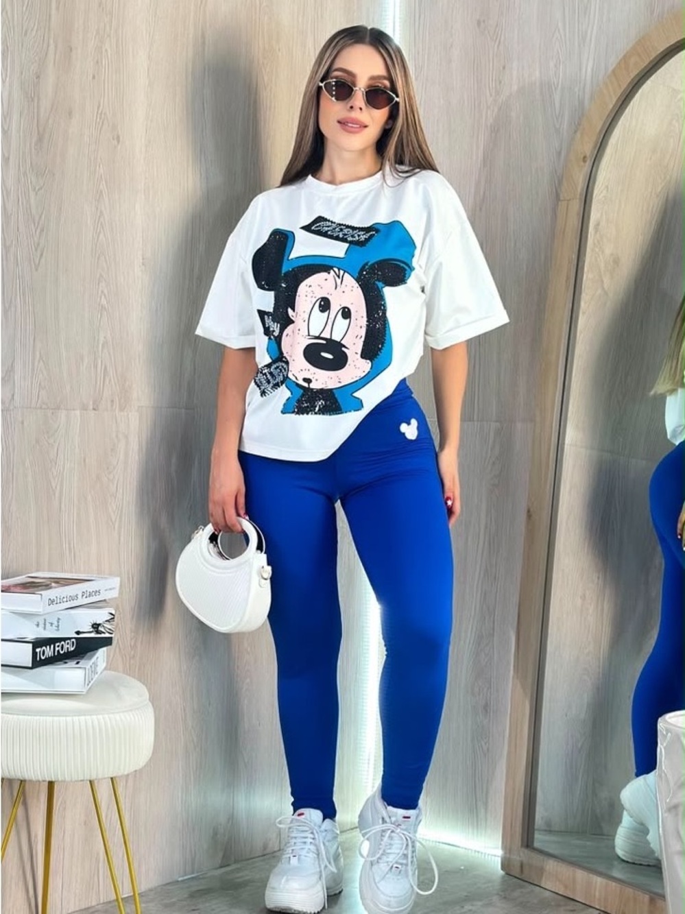 & Other Stories Royal Blue High-Rise Leggings